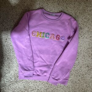 Purple Chicago crew neck